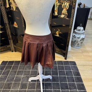 Line & Dot Chocolate Mini Skirt
